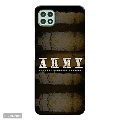Dugvio? Printed Designer Matt Finish Hard Back Cover Case for Samsung Galaxy A22 (5G) - Army Quotes
