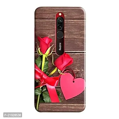 Dugvio? Polycarbonate Printed Hard Back Case Cover for Xiaomi Redmi 8 (Red Rose)