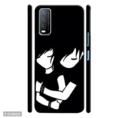 Dugvio? Polycarbonate Printed Colorful Couple Love Couple Gifts Designer Hard Back Case Cover for Vivo Y20i (Multicolor)-thumb0