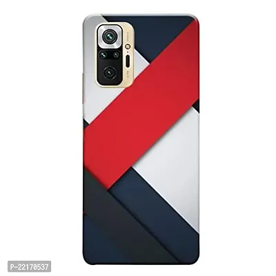 Dugvio? Printed Hard Back Case Cover Compatible for Xiaomi Redmi Note 10 Pro - Red and Black Pattern (Multicolor)-thumb0