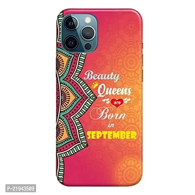 Dugvio? Polycarbonate Printed Hard Back Case Cover for iPhone 12 / iPhone 12 Pro (Beauty Queens are Born in September)