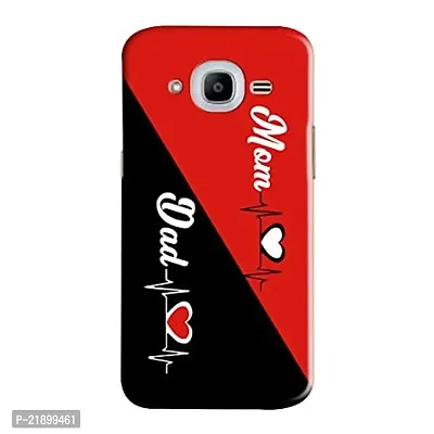 Dugvio? Polycarbonate Printed Colorful Mom Dad Mummy Papa Red and Black Designer Hard Back Case Cover for Samsung Galaxy J2 (2016) / Samsung J2 (2016) (Multicolor)