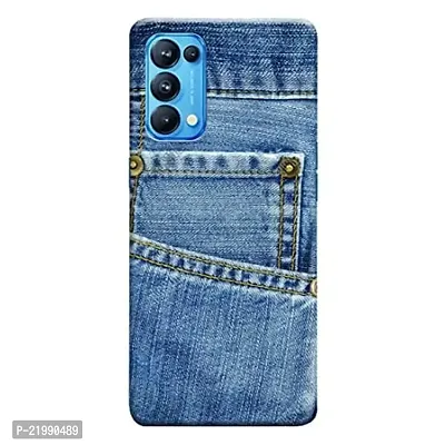 Dugvio? Printed Designer Back Cover Case for Oppo Reno 5 Pro/Oppo Reno 5 Pro (5G) - Blue Pocket Jeans