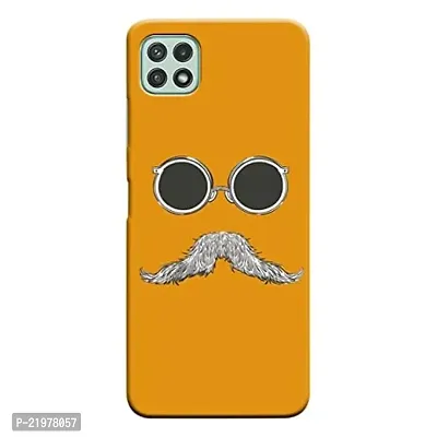 Dugvio? Printed Designer Matt Finish Hard Back Cover Case for Samsung Galaxy A22 (5G) - Goggles with Mustache