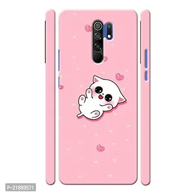 Dugvio Polycarbonate Printed Colorful Pink Cute Animal Art Designer Hard Back Case Cover for Xiaomi Redmi 9 Prime/Redmi 9 Prime (Multicolor)