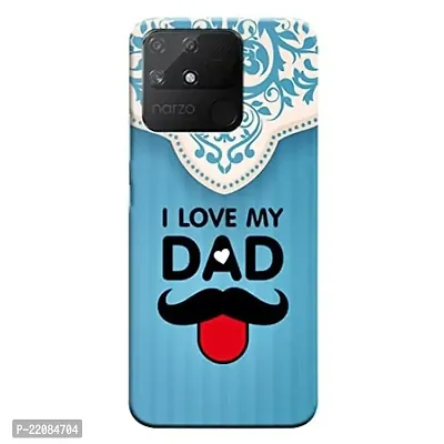 Dugvio? Printed Designer Matt Finish Hard Back Cover Case for Realme Narzo 50A - I Love My dad