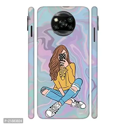 Dugvio Polycarbonate Printed Colorful Selfie Queen, Beautiful Girl Designer Hard Back Case Cover for Xiaomi Redmi Poco X3 / Redmi Poco X3 (Multicolor)-thumb0