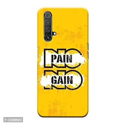 Dugvio? Printed Colorful No Pain No Gain, Gym Motivation Quotes Designer Hard Back Case Cover for Realme X3 / Realme X3 Super Zoom (Multicolor)