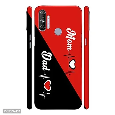 Dugvio? Printed Colorful Mom Dad Mummy Papa Red and Black Designer Hard Back Case Cover for Realme Narzo 20A (Multicolor)-thumb0