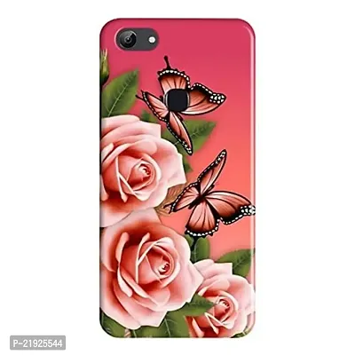 Dugvio? Polycarbonate Printed Hard Back Case Cover for Vivo Y81 (Flowers with Butterfly)