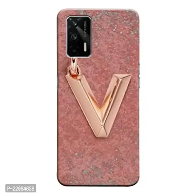 Dugvio? Printed Designer Matt Finish Hard Back Cover Case for Realme Q3 Pro (5G) - V Name Alphabet