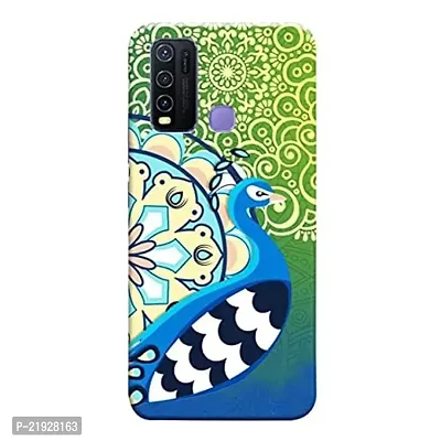 Dugvio? Polycarbonate Printed Hard Back Case Cover for Vivo Y30 (Peacock Feather)