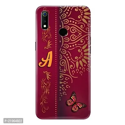 Dugvio? Poly Carbonate Back Cover Case for Realme 3 Pro - A Name Alphabet-thumb0