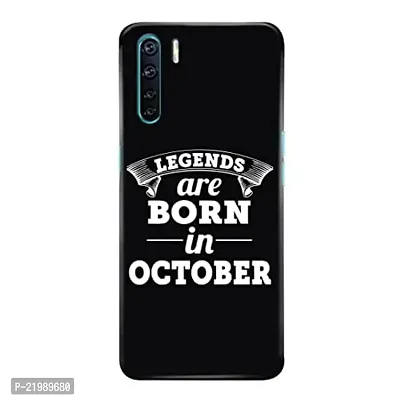 Dugvio? Printed Designer Back Cover Case for Oppo F15 - Legends are Born in October