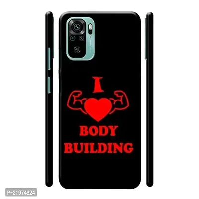 Dugvio? Printed Designer Matt Finish Hard Back Cover Case for Xiaomi Redmi Note 10 / Redmi Note 10S - I Love Body Building