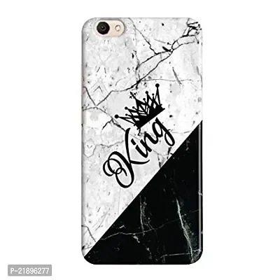 Dugvio? Polycarbonate Printed Colorful King Crown in Black and White Marble Designer Hard Back Case Cover for Vivo Y66 (Multicolor)