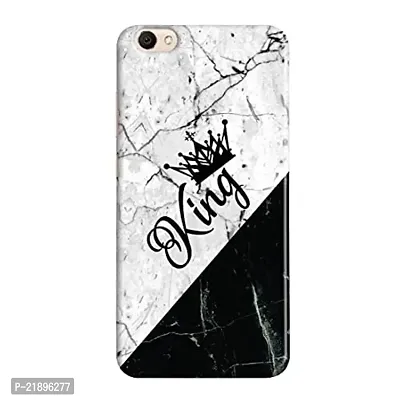 Dugvio? Polycarbonate Printed Colorful King Crown in Black and White Marble Designer Hard Back Case Cover for Vivo Y66 (Multicolor)-thumb0