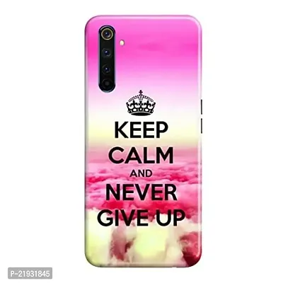 Dugvio? Polycarbonate Printed Hard Back Case Cover for Realme 6 Pro (Keep Calm and Never give up)