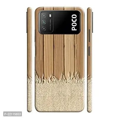 Dugvio? Printed Hard Back Case Cover Compatible for Xiaomi Redmi Poco M3 - Wooden Grey (Multicolor)