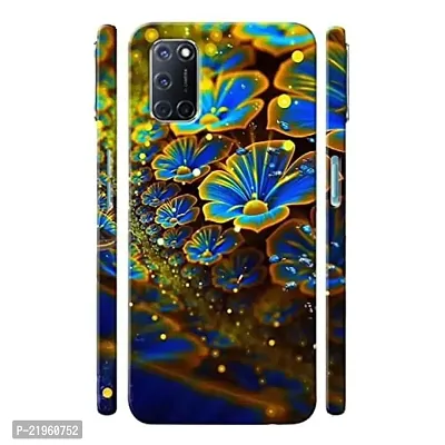 Dugvio? Poly Carbonate Back Cover Case for Oppo A52 - Floral Art, Purple Floral-thumb0