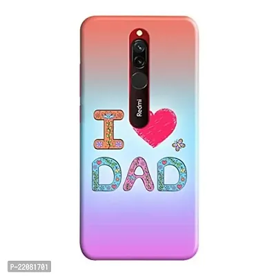 Dugvio? Printed Designer Matt Finish Hard Back Case Cover for Xiaomi Redmi 8 (I Love Dad Pink)-thumb0