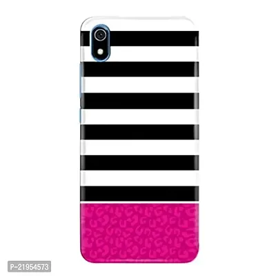 Dugvio? Polycarbonate Printed Hard Back Case Cover for Xiaomi Redmi 7A (Pink and Black line)