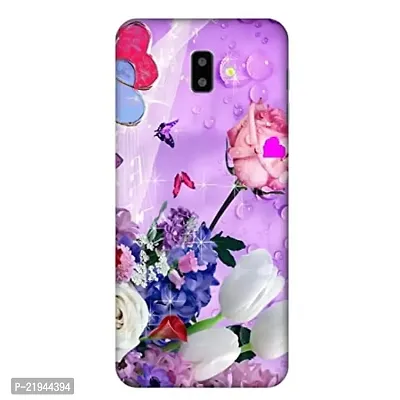Dugvio? Polycarbonate Printed Hard Back Case Cover for Samsung Galaxy J6 / Samsung On6 / J600G/DS (Pink Butterfly with Rose)