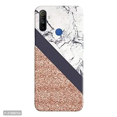 Dugvio? Poly Carbonate Back Cover Case for Realme Narzo 10A / Narzo 20A - Glitter and Marble Effect