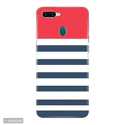 Dugvio? Printed Designer Matt Finish Hard Back Cover Case for Oppo F9 Pro - Red and Blue Stripes