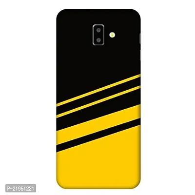 Dugvio? Polycarbonate Printed Hard Back Case Cover for Samsung Galaxy J6 Plus/Samsung J6 + / SM-J610FN/DS (Yellow and Black Texture)