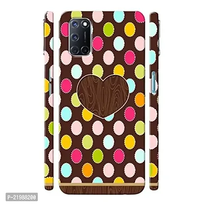 Dugvio? Printed Designer Back Cover Case for Oppo A52 - Yellow and Pink with Heart Art