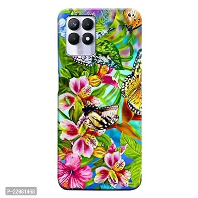 Dugvio? Printed Designer Matt Finish Hard Back Cover Case for Realme 8i - Butterfly Painting