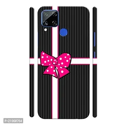 Dugvio? Poly Carbonate Back Cover Case for Realme C15 - Black Pattern Art