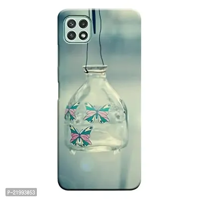 Dugvio? Printed Designer Matt Finish Hard Back Cover Case for Samsung Galaxy A22 (5G) - Butterfly in Bottle