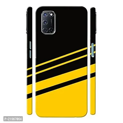Dugvio? Poly Carbonate Back Cover Case for Oppo A52 - Yellow and Black Texture