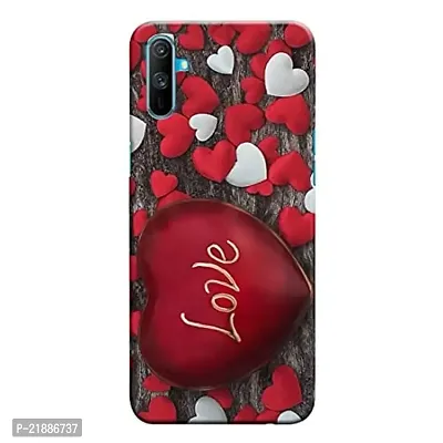 Dugvio Polycarbonate Printed Colorful Love Wooden Background Designer Hard Back Case Cover for Realme C3 (Multicolor)