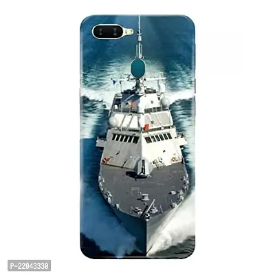 Dugvio? Printed Designer Matt Finish Hard Back Cover Case for Oppo F9 Pro - Navy Ship