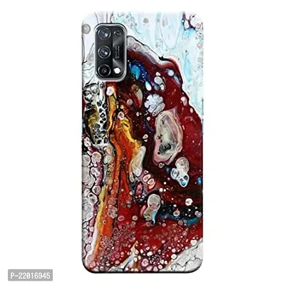 Dugvio? Printed Designer Matt Finish Hard Back Cover Case for Realme X7 - White Marble