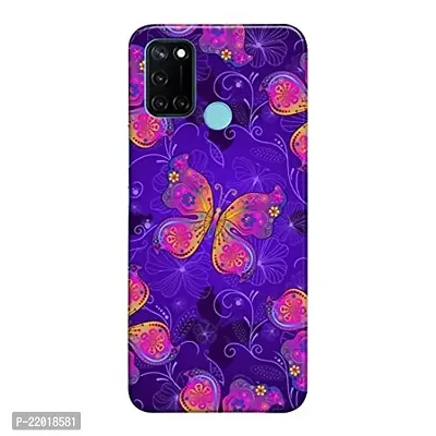 Dugvio? Printed Designer Hard Back Case Cover for Realme C17 (Purple Butterfly)-thumb0