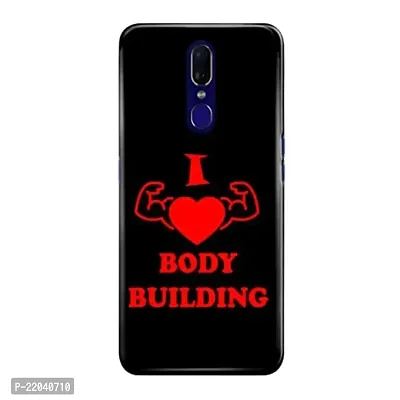 Dugvio? Printed Designer Matt Finish Hard Back Cover Case for Oppo F11 - I Love Body Building-thumb0