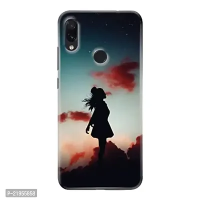 Dugvio? Polycarbonate Printed Hard Back Case Cover for Xiaomi Redmi Note 7 (Girl in Moon)