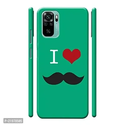 Dugvio? Printed Designer Matt Finish Hard Back Cover Case for Xiaomi Redmi Note 10 / Redmi Note 10S - I Love Mustache-thumb0