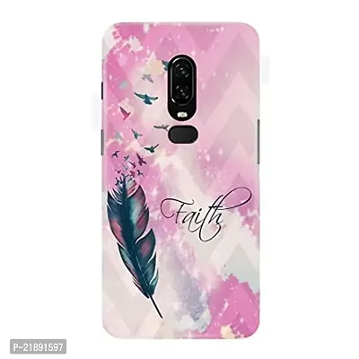 Dugvio Polycarbonate Printed Colorful Pink Faith Designer Hard Back Case Cover for OnePlus 6/1+6 (Multicolor)