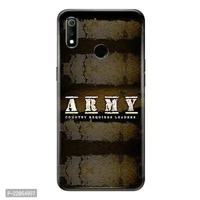 Dugvio? Printed Designer Matt Finish Hard Back Cover Case for Realme 3 - Army Quotes-thumb0