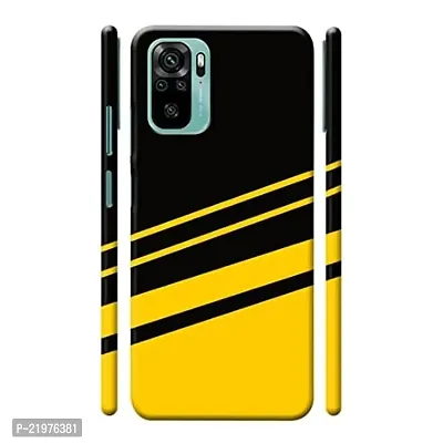 Dugvio? Printed Designer Matt Finish Hard Back Cover Case for Xiaomi Redmi Note 10 / Redmi Note 10S - Yellow and Black Texture