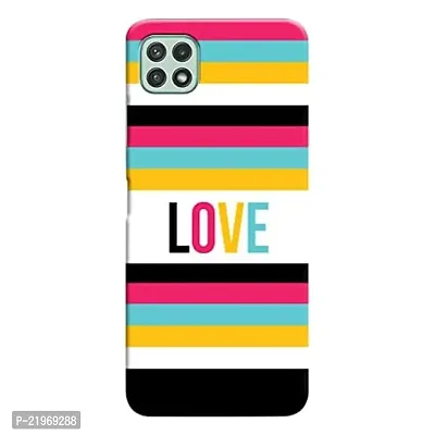 Dugvio? Printed Designer Matt Finish Hard Back Cover Case for Samsung Galaxy A22 (5G) - Love Pattern Art