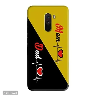 Dugvio? Polycarbonate Printed Colorful Mom  Dad, Mom  Dad, Maa and Papa Designer Hard Back Case Cover for Xiaomi Redmi Poco F1 / Redmi Poco F1 (Multicolor)