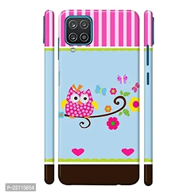 Dugvio? Printed Hard Back Case Cover Compatible for Samsung Galaxy M12 / Samsung F12/ Samsung A12 - Cute Owl (Multicolor)