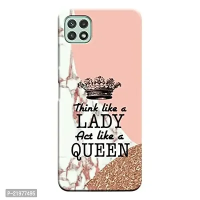 Dugvio? Printed Designer Matt Finish Hard Back Cover Case for Samsung Galaxy A22 (5G) - Think Like a Lady Quotes