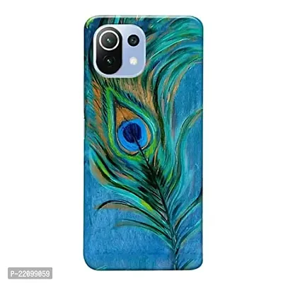 Dugvio? Printed Matt Finish Back Case Cover for Xiaomi Mi 11 Lite/Xiaomi Mi 11 Lite 5G / Xiaomi 11 Lite NE 5G (Peacock Feather, Mor Pankh)